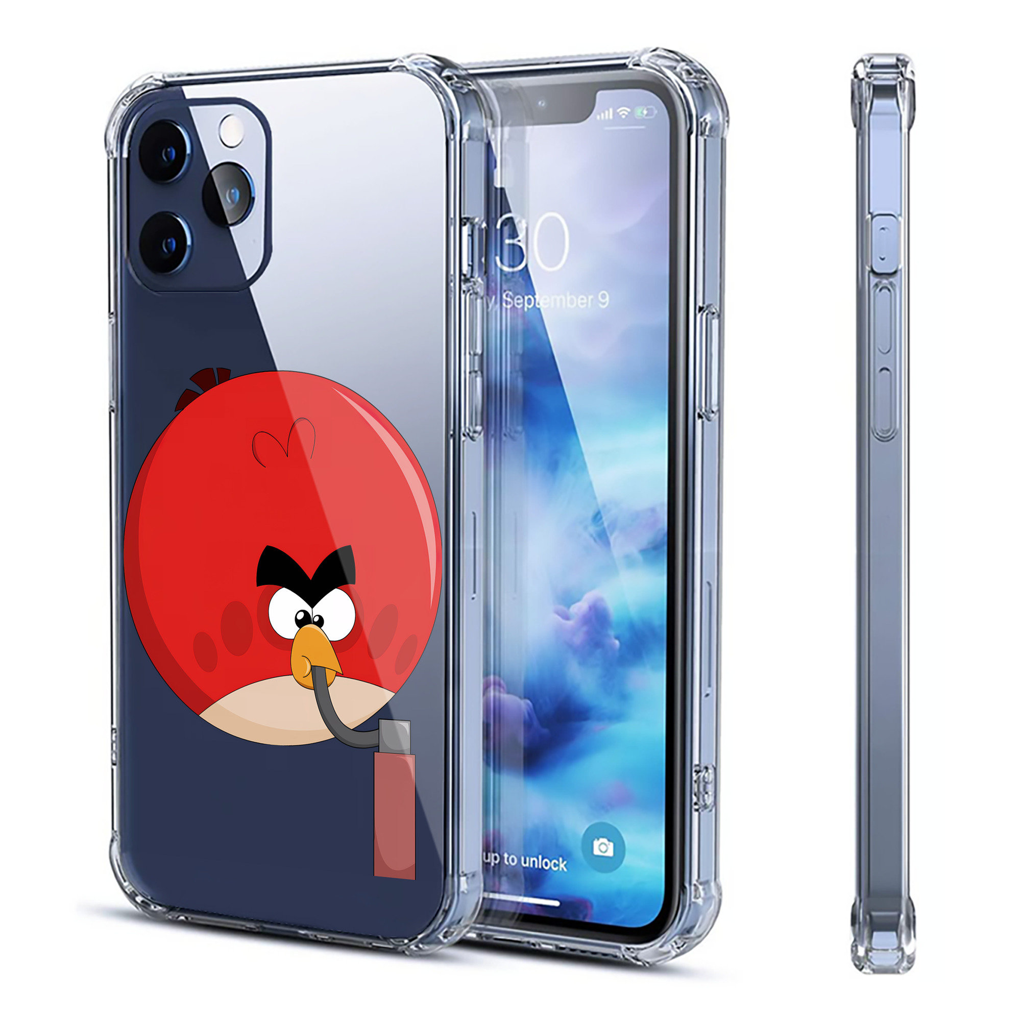 （画像用） Angry Birds アングリーバード 【iPhone 12シリーズ対応】透明スマホケース（クリアソフトケース）